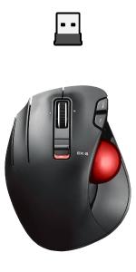 Trackball Mouse, 2.4GHz Wireless, Finger Control, 8-Button Function, Smooth Tracking, Ergonomic Design, Optical Gaming Sensor, For Windows11 and macOS