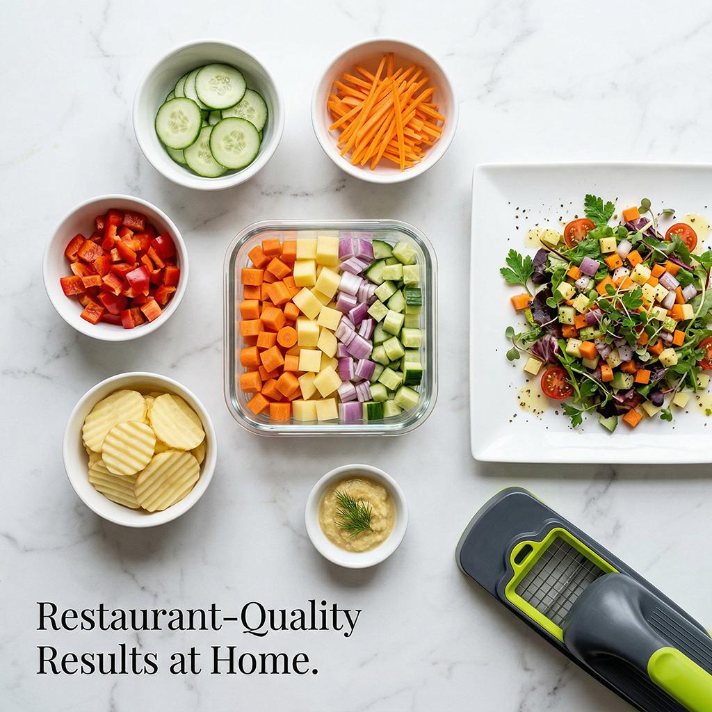 The Pro-Lever 7-in-1 Vegetable Chopper| Ergonomic High-Efficiency Dicer & Slicer| Heavy-Duty Stainless Steel Blades| Effortless Meal Prep for Modern Kitchens