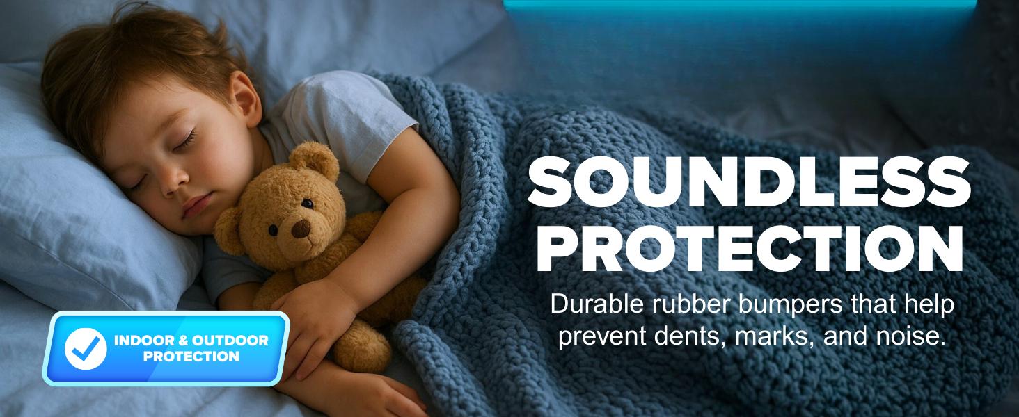 Wall Protector for Door Knobs, 2-Inch - Clear Self-Adhesive Door Stopper Guards - Quiet Rubber Bumpers for Wall Protection, 6-Pack