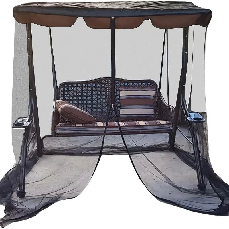 A Mosquito Net Cover for a Swing Chair in The Yard, Outdoor Swing Chair Mosquito Protection Net, Sunshade And Mosquito Cover for Iron Rocking Chairs, Suitable for Balconies And Gardens, Mosquito Barrier Cover, Garden Seat Protective Cover