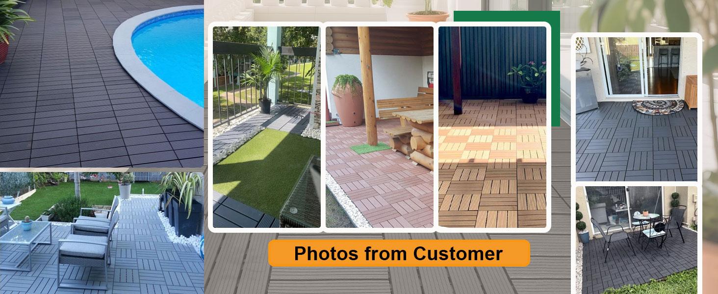 Interlocking Deck Tiles, 44 Pack , 12"x12" Waterproof Outdoor Flooring All Weather Use, Patio Floor Decking Tiles for Porch Poolside Balcony Backyard foam marble wpc frameless shower door Reinforced Garage Screen High Gloss Water-Based Epoxy Paint zellige