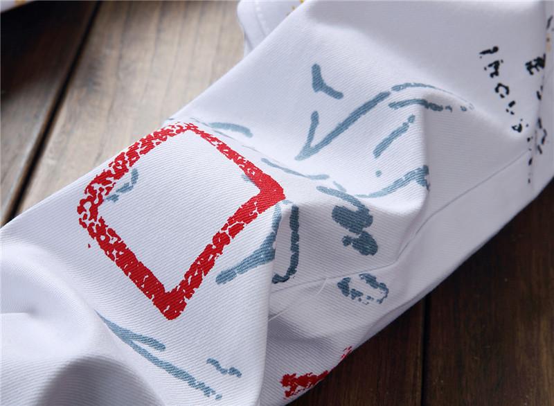 Street style design, light luxury couple jeans, elastic casual pants, printed straight leg pants, street fashion