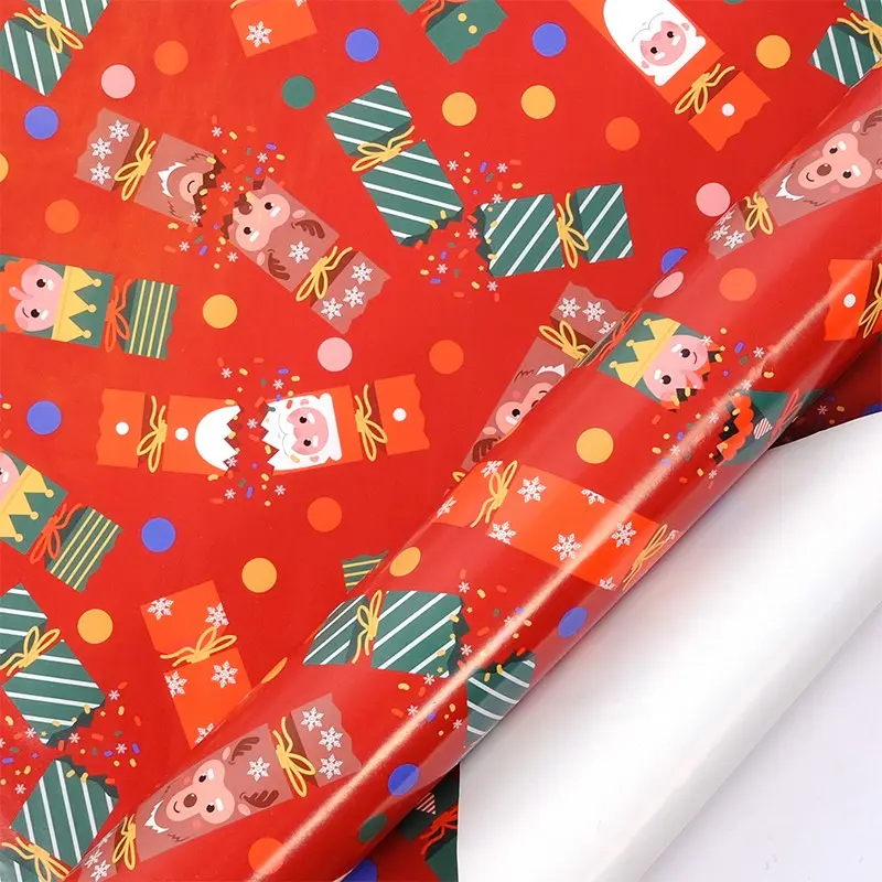 Thick Tear-Resistant Christmas Wrapping Paper Roll (43x300cm), Base DIY Gift Wrap, Party Surprise Box Decor, Festive Craft Supplies