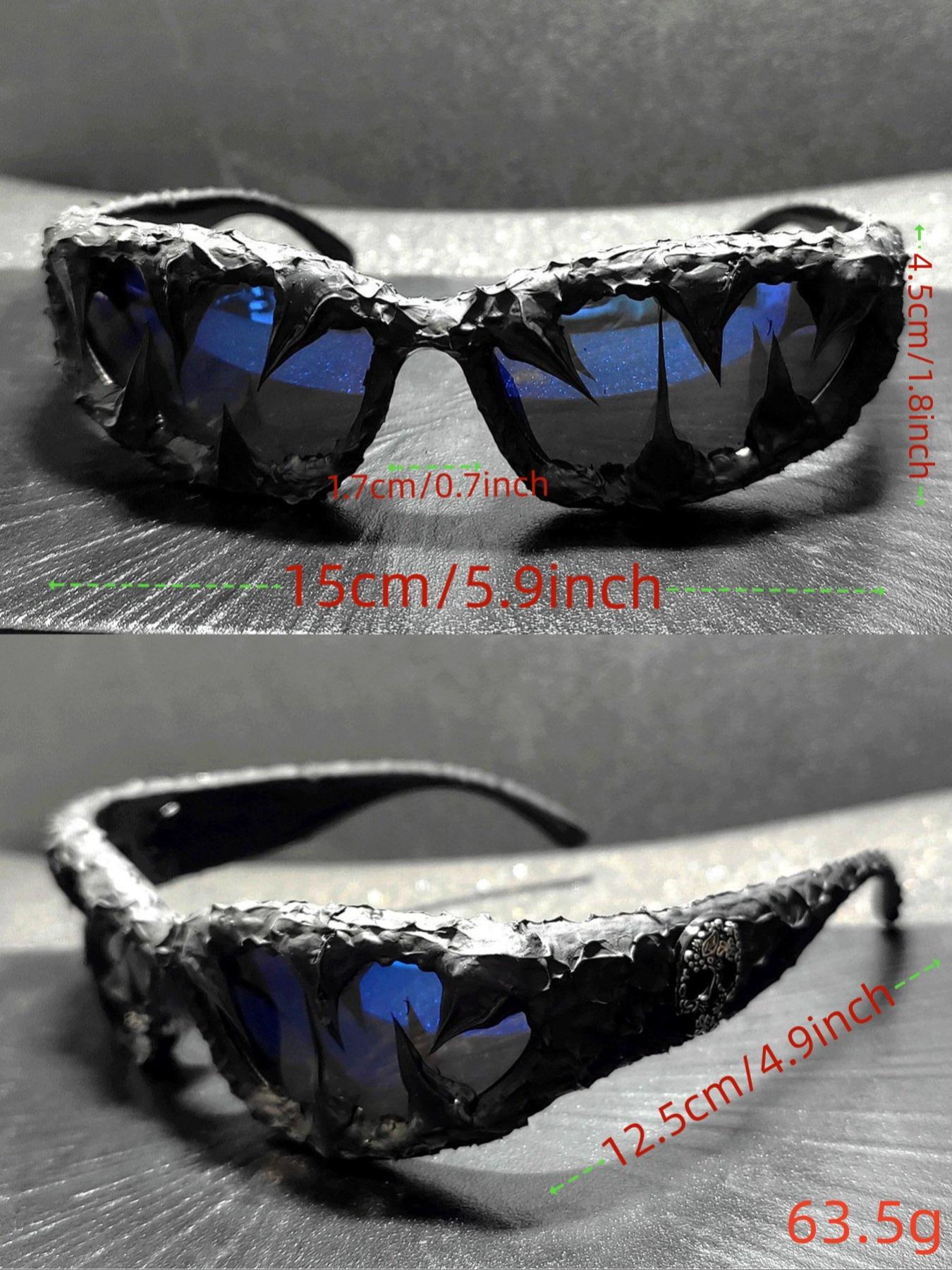 Punk Style Random Skull & Wolf Tooth Design Sunglasses, Vintage Trendy Sunglasses for Everyday Use, Fashion Accessories for Outdoor Activities