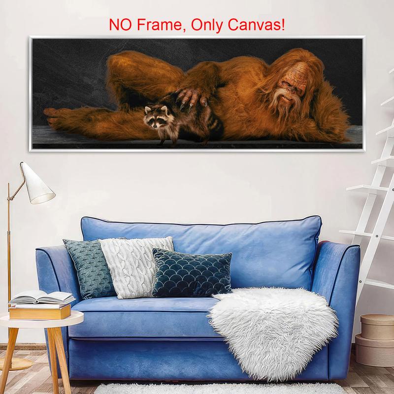 Sasquatch Pattern Canvas Painting without Frame, Modern Wall Art, Wall Art Decor for Home Living Room Bedroom Office, Poster