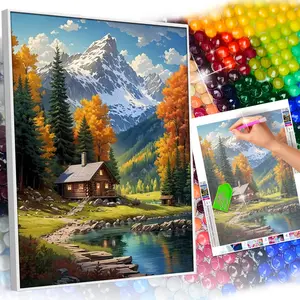 Sunrise Scenery Theme 5D DIY Full Round Drill Diamond Painting Kit for Adult Beginners - 30x40CM (12x16inch) Canvas, Easy Stress Relief Handmade Art, Living Room Wall Decor Holiday Gift, Frameless
