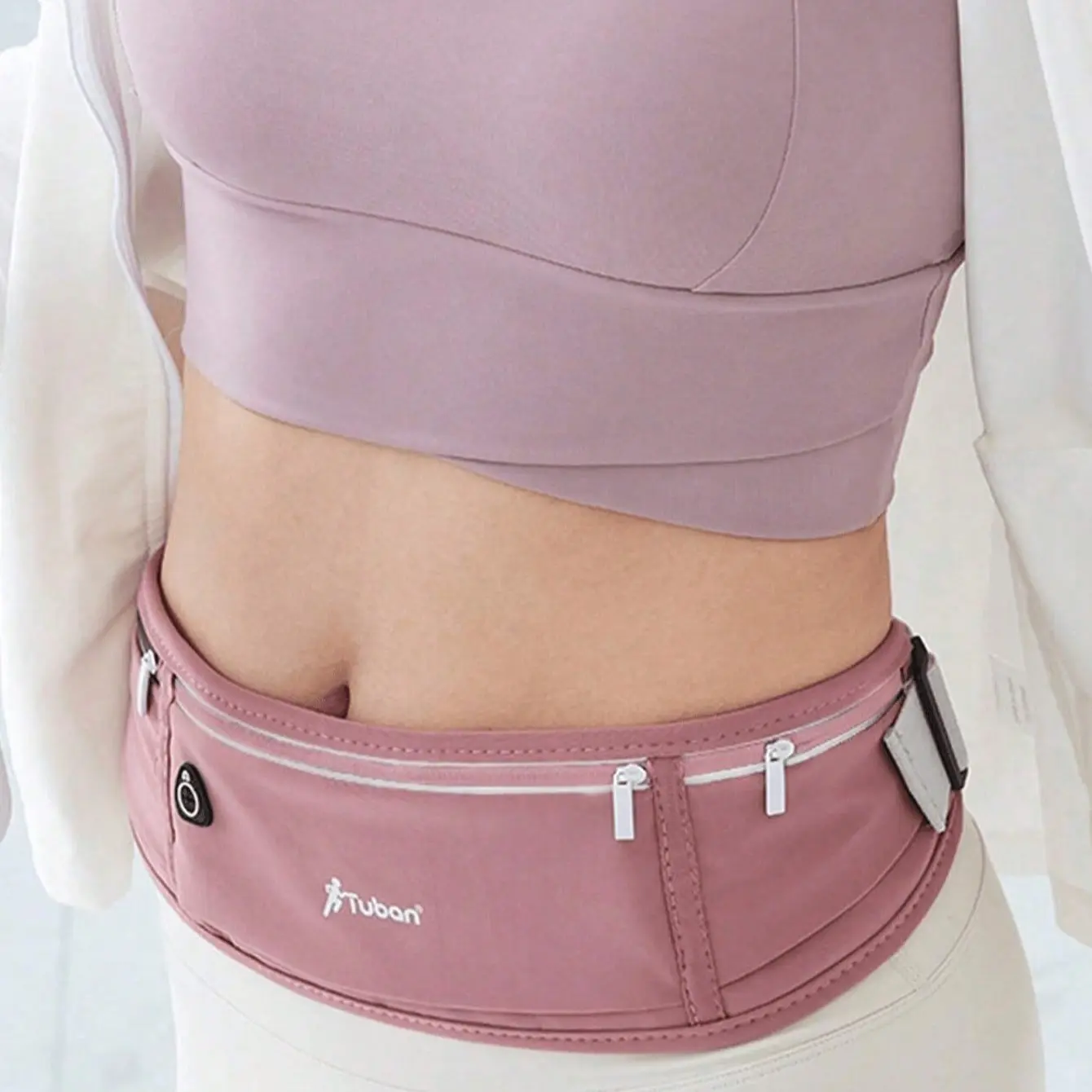Unisex Sports Waist Bag, Suitable For Running, Hiking, Fitness And Night Running, Can Carry Phones. Reflective Strips Design For Night Running.