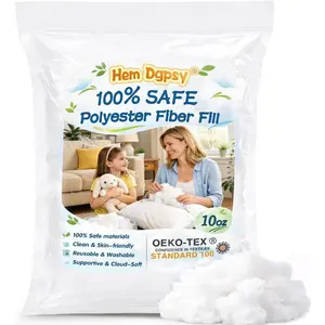 Polyfill Stuffing Fiber Fill 10oz/283g, Safe Polyester Fiberfill Stuffing for Stuffed Animals, Crochet Toys, Crafts, Cushion, Pillow, White & Clean Polyester Filling, Oeko-TEX Certified