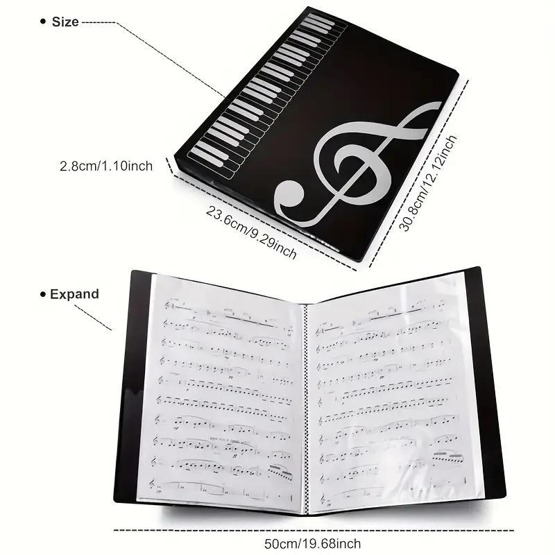 Music Note Pattern File Folder, 40 Pockets File Folder, Organize and Protect Your Sheet Music and Files, Document Organizer, Office Stationery & Supplies