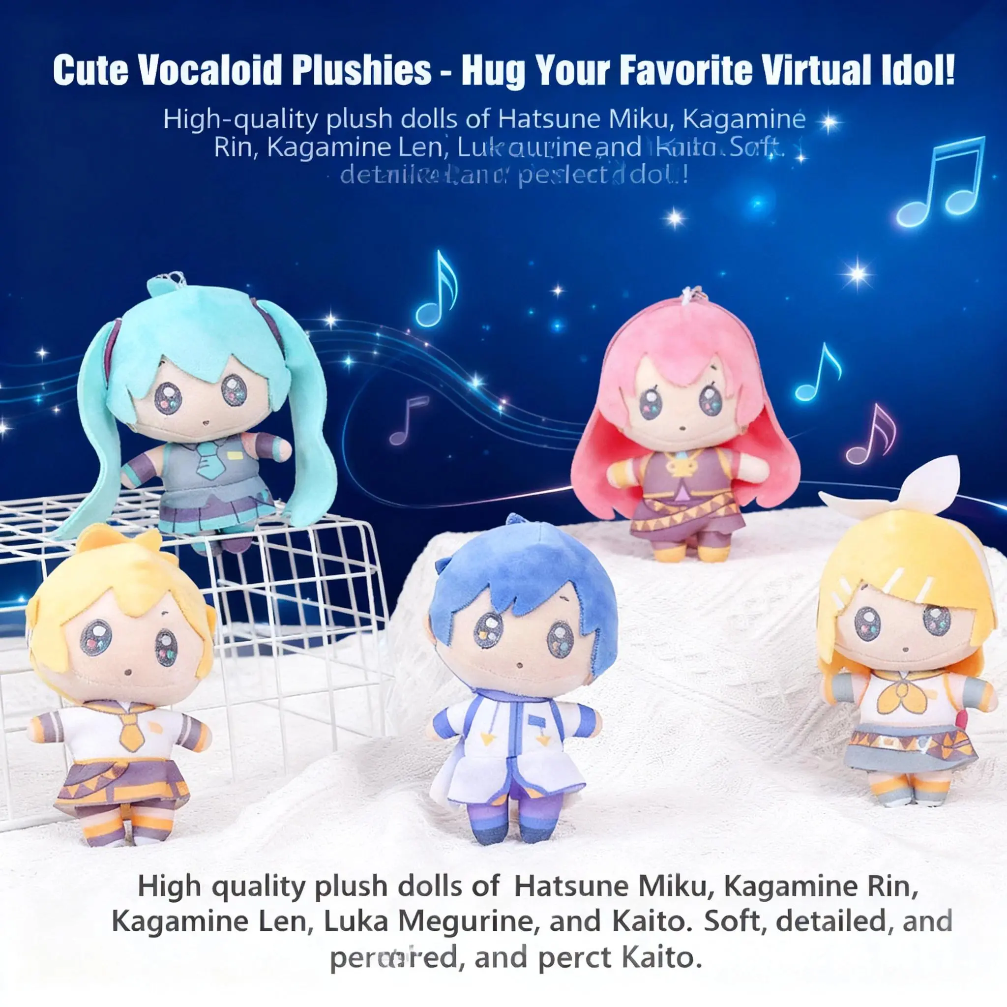 2026 hot item New Miku Hatsune Anime Cartoon Plush Doll Keychain Backpack Charm Stuffed Toy Claw Machine Prize Cute Figure Collectible Gift Popular toys