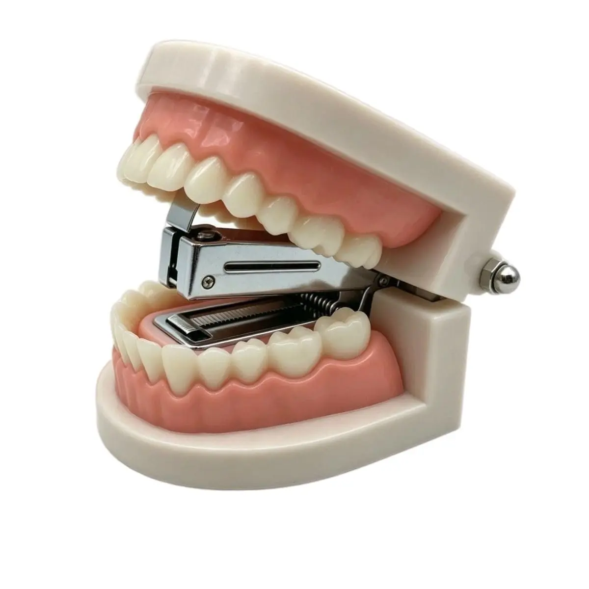 Funny Tooth-Shaped Mini Desktop Stapler, Fun Gift Idea, C-Type False Teeth Design, Perfect for Office Use, Unique and Humorous Accessory, Business
