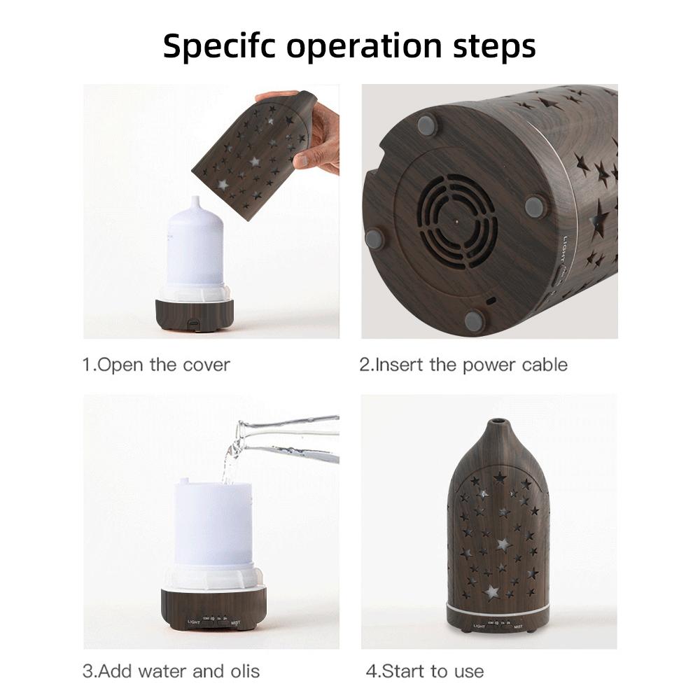 Star Hollow Diffuser  7 Customizable Colors, Whisper Quiet, Safe & Stylish aromatherapist house humidificador  de  aroma lifelines  diffuser
