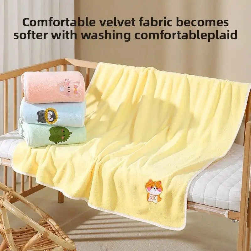 Newborn Multi-Item Set Liquid Absorbing Bath Towels - Super Soft Coral Fleece, Quick-Drying, Thickened Anti-Shedding Skin-Friendly Baby Wrap Blanket for Infants, Skin Friendly Bath Towels, Soft And Skin-Friendly Bath Towels