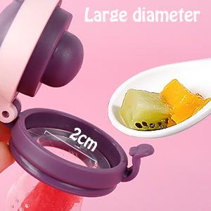 Baby Solids/Frozen Fruit Feeder Pacifier, Infant Teether Toy 4M+, BPA-Free Silicone Pouch & Nipple, Safely Introduce Solids, Teething Relief, 2-Pack