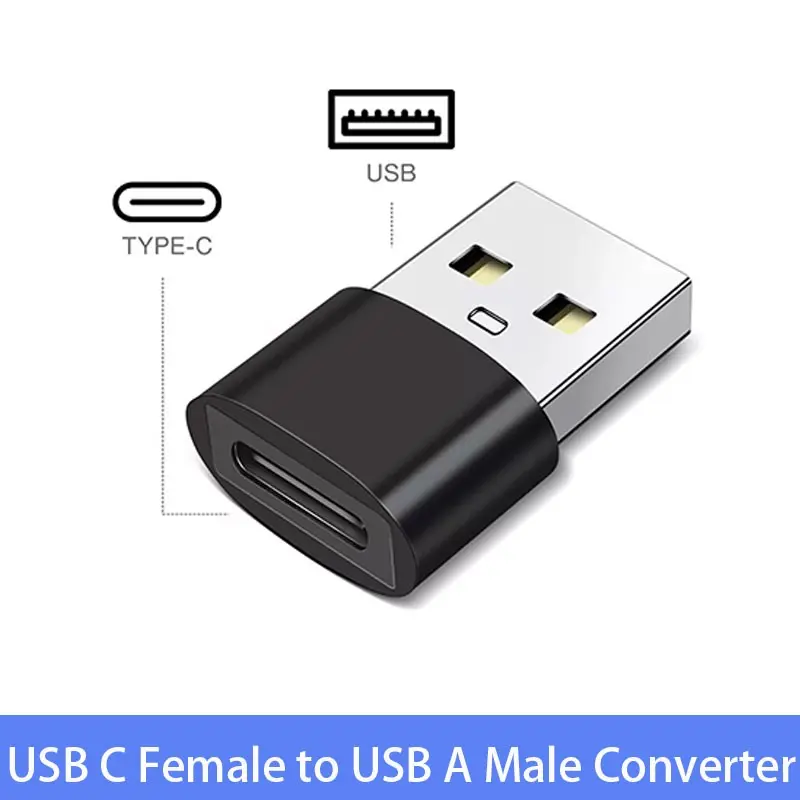 USB Male to USB C Adapter, Fast Charging Transfer, OTG Function, Compatible with iPhone 15/14/13 Plus Pro Max, 2-Pack