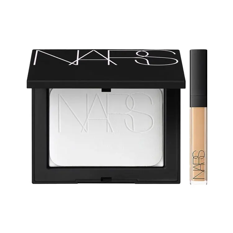 NARS Big White Concealer Makeup Sets Oil Control Luminous Skin Lightening Loose Powder 10g+Concealing Honey 6ml