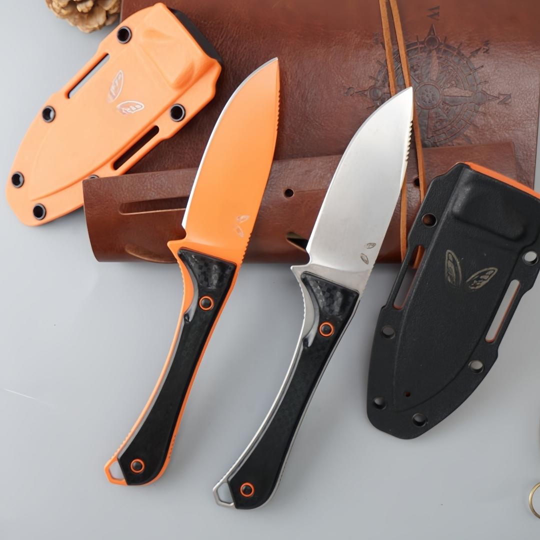 Bm15201 Outdoor Straight Knife, High Hardness Wilderness  Edc Tool, Includes Sheath, Camping Gear, Fruit Knife, Men's Gift folding damascus steel mens holiday olbers ab Portable Multi-Purpose Pocket with Slingshot Attachment