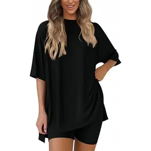 Cloud-Like Comfort Set – Oversized Top + Comfy Shorts Two-Piece, Soft, Breathable & Effortless Daily Wear