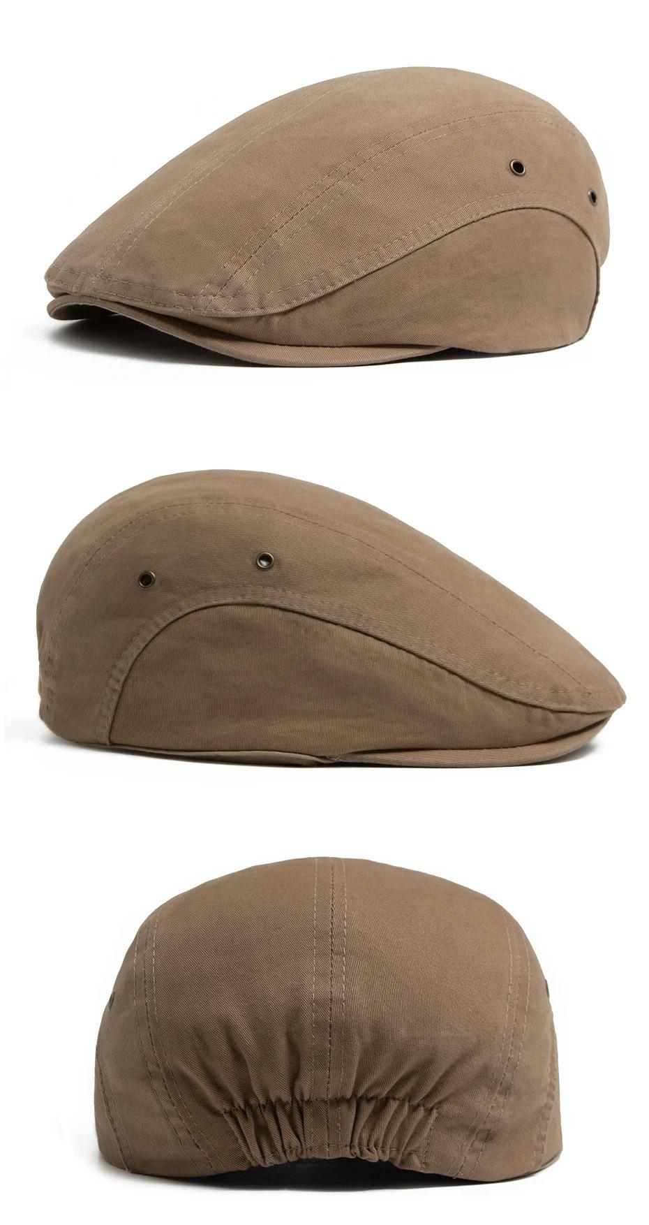 New Fashion Flat Caps Men Vintage Beret Casual Women Newsboy Cap Single Layer Cotton Cloth Visor Hats Ladies Elastic Head Circum