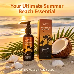Summer Tanning Body Oil, 2 IN 1 Hydrating & Natural Bronzer Oil, Tropical Coconut Scent Self Tanner Oil, Plant-Based Skin Barrier Repair Tanning Oil with Mess-Free Pump Dispenser