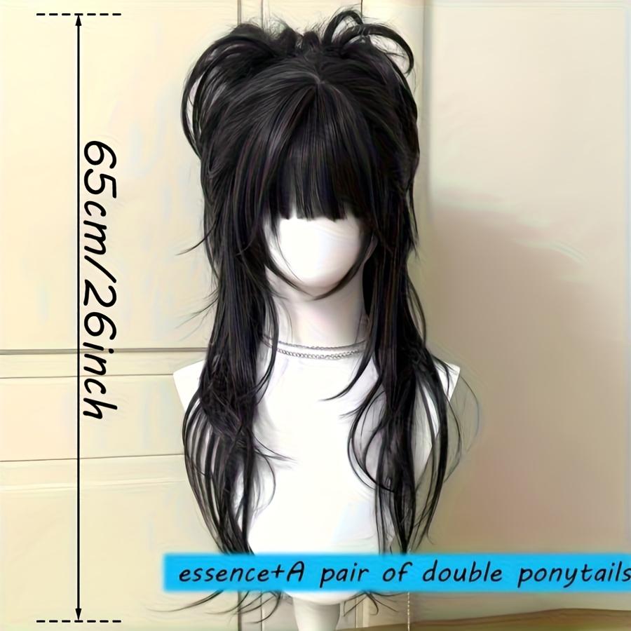 Lolita style hairstyle high-level double ponytail headgear cosplay wig woman cute anime wig long curly hair for Halloween