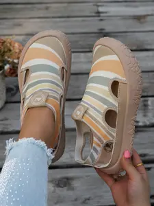Women's 2026 New Outdoor Leisure Casual Sneakers, Breathable Mesh Cut-Out Design, Round Toe Low Top, Comfortable Rubber Sole, All-Season Footwear