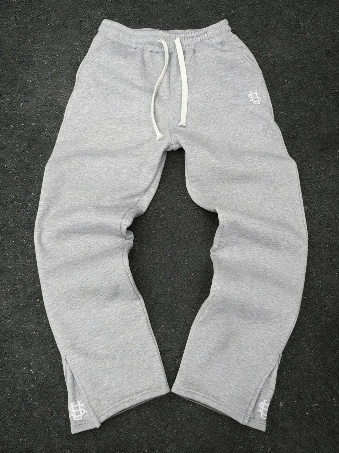 Men's Soft Elastic Waist Split Leg Jogger Pants, Loose Wide Leg Casual Long Pants, Multi-Scene Home Street Sports Pants, Athleisure Style Bottoms, Fitness, Travel, Daily Wear