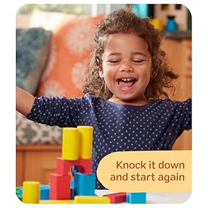 Wooden Building Blocks, 100-Piece Set of Sorting & Stacking Toys in 4 Colors and 9 Shapes, Classic Toddler Toys for Girls & Boys Ages 2+ - FSC Certified