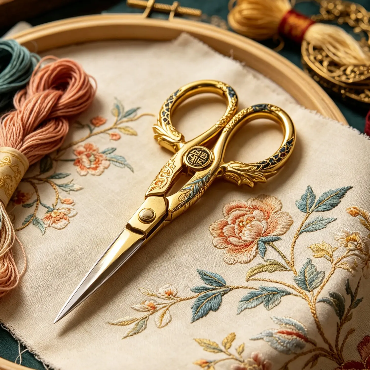 Elegant Vintage Embroidery Scissors, Thread Trimmer, Small Dragon Phoenix Tea Clippers, Student Paper Cutting Tools, Household Essentials