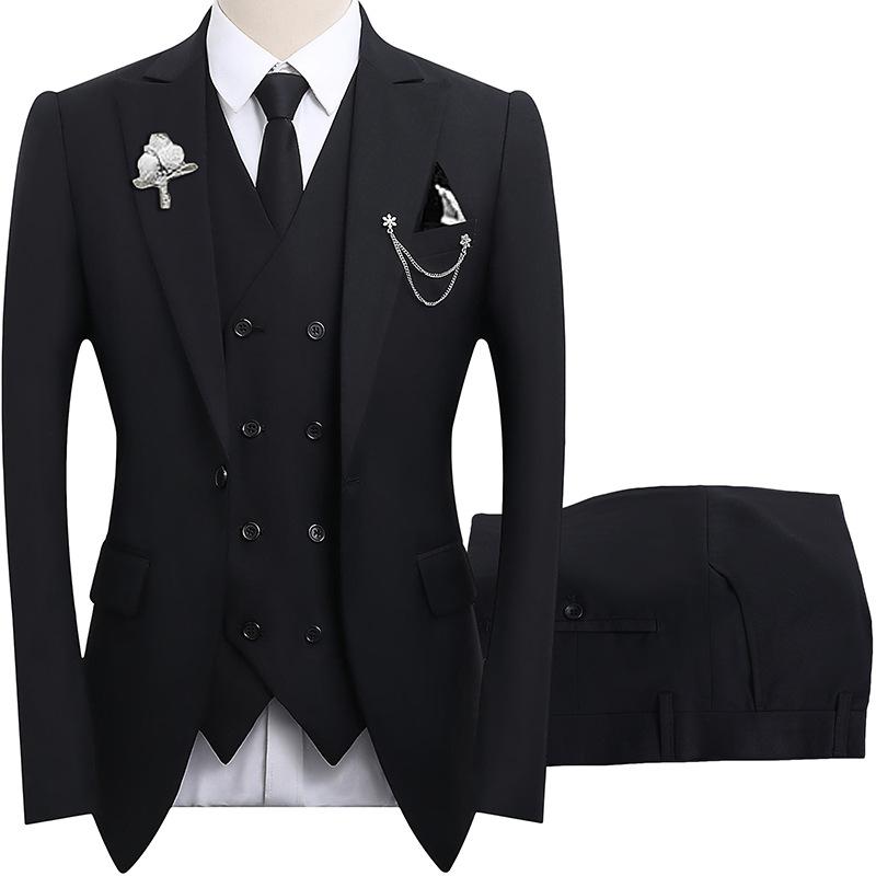 Cross-border New Three-piece Groom Suit Banquet Men's Suit Wedding Dress Amazon Foreign Trade Groomsmen Suit