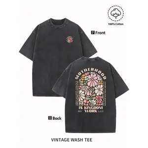 Double-Sided Washed T-Shirt |   Motherhood is the Kingdom of Work, High-Quality Batik, Vintage, Pattern Printed, Machine Washable, Sufficient Thickness for Summer, Outdoor, Holiday Gift men  clothing Distressed Menswear Tshirt good graphic tees