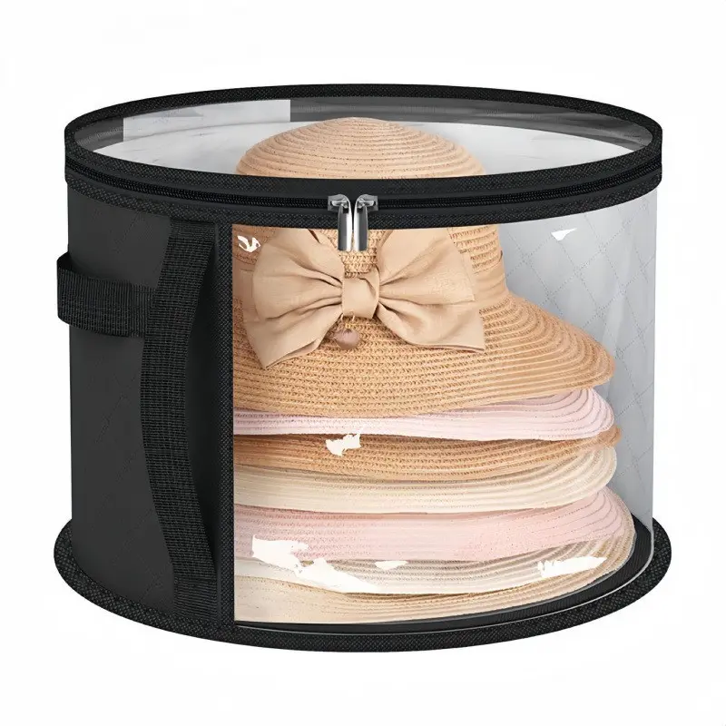 Extra Large Transparent Hat Storage Bag, Holds Up to 7 Hats, Cowboy Hat Organizer, Closet Friendly, Wide Brim Hat Box with Handle