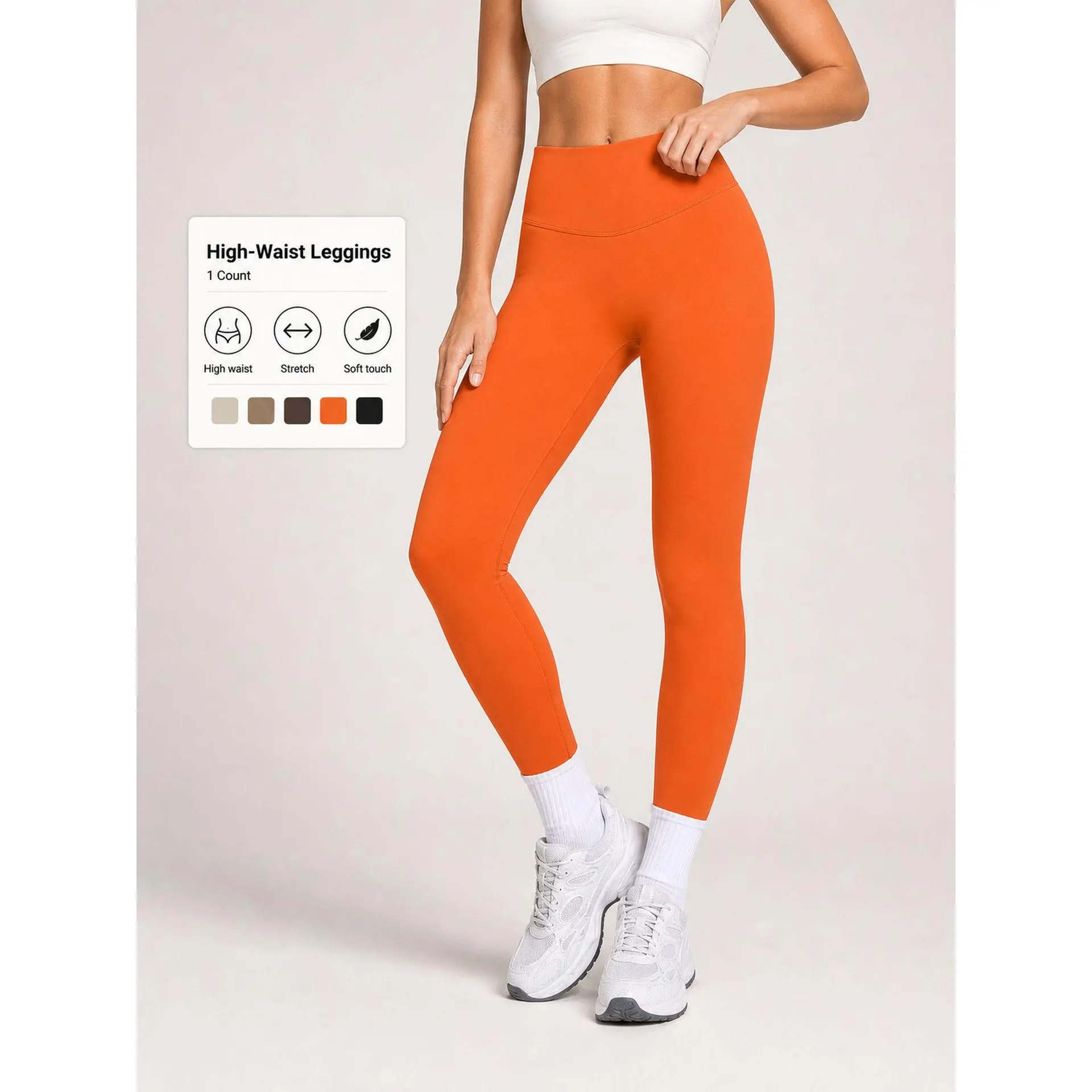 Women High Waist Yoga Leggings, Soft‑Touch Stretchy High Elastic Tummy Control Butt Lifting Workout Pants, Hip Shaping Compression Leggings for Gym, Running and Daily Casual Wear