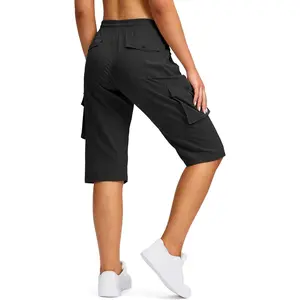 15" Long Shorts for Women Hiking Cargo Bermuda Shorts Lightweight Knee Length Capris for Summer Travel Fishing