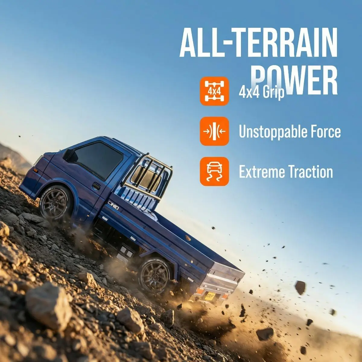 WPL D14 1/24 4WD RTR Remote Control Kei Truck, All-Terrain Off