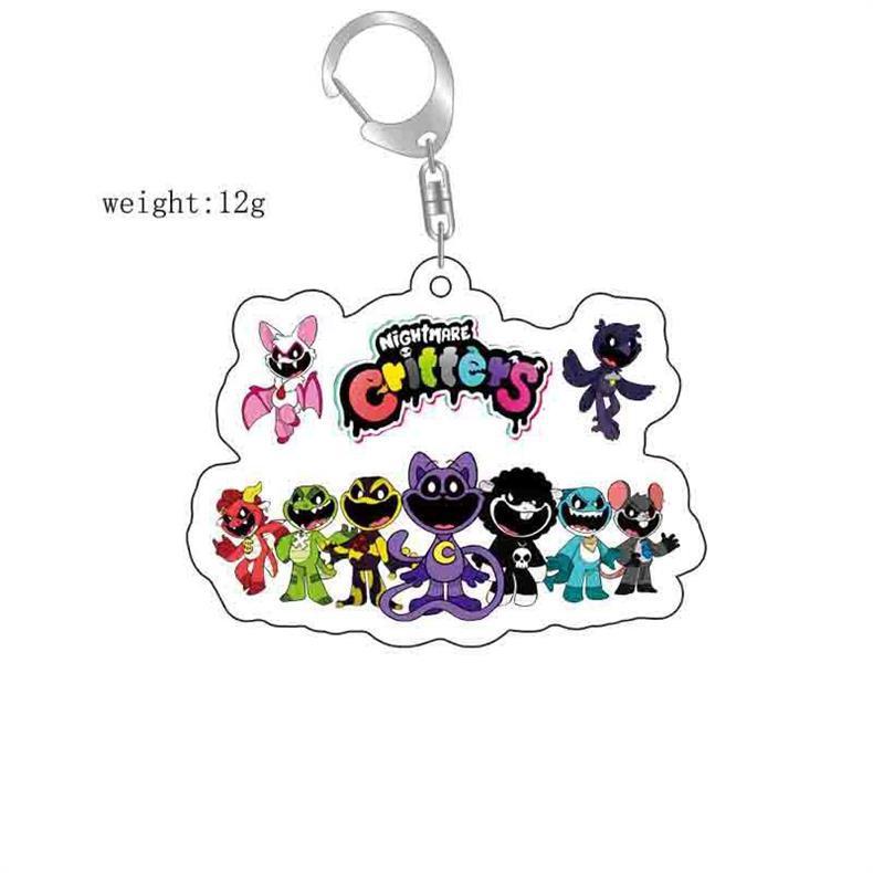 Cross-border new Bobby's playtime 4 smiling animals surrounding acrylic keychain pendant