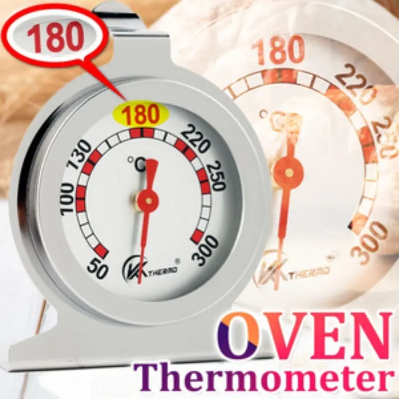 Professional Oven Thermometer, Stainless Steel Cooking Thermometer, High Precision, 50-300°c Range, Battery-Free, Ideal for Baking