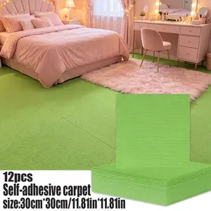 12 pieces, self-adhesive carpet tiles, cat scratching pads. Easy to clean, cut and stick. Suitable for decorating floors and walls in living rooms, bedrooms, dining rooms, offices and more. Available in a variety of colours that can be freely combined.