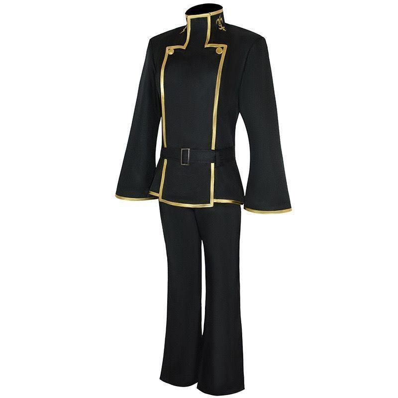 Anime Lelouch Vi Britannia Cosplay Costume Black School Uniform Top Pants Full Set for Men Role Play Outfit Theme Party