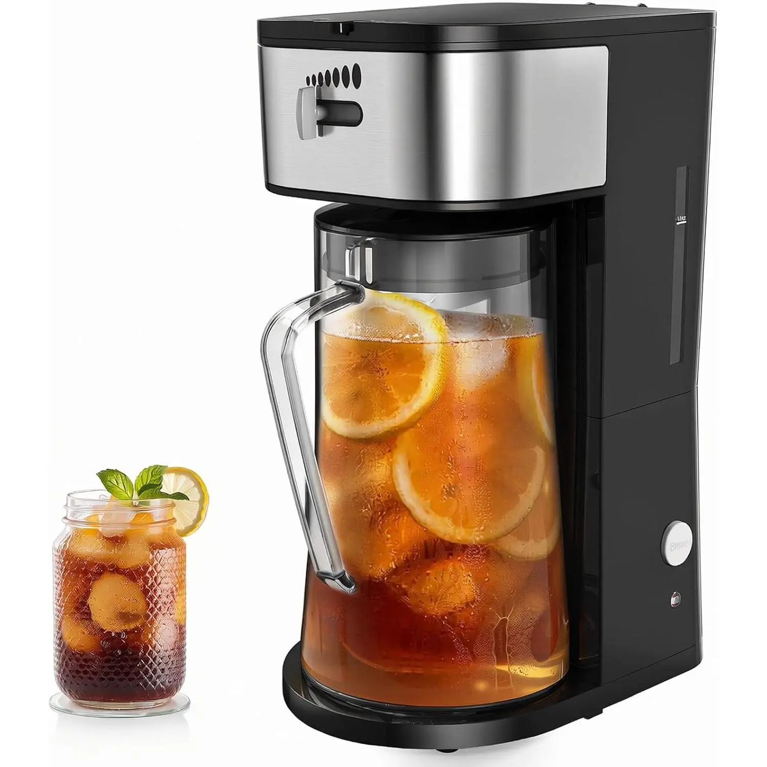 Iced Coffee Tea Maker With Reusable Filter Basket 3 QT Pitcher Iced Tea And Coffee Machine, Tea Makers For Iced Tea, Lattes, Lemonade And Flavored Water (3QT 2)