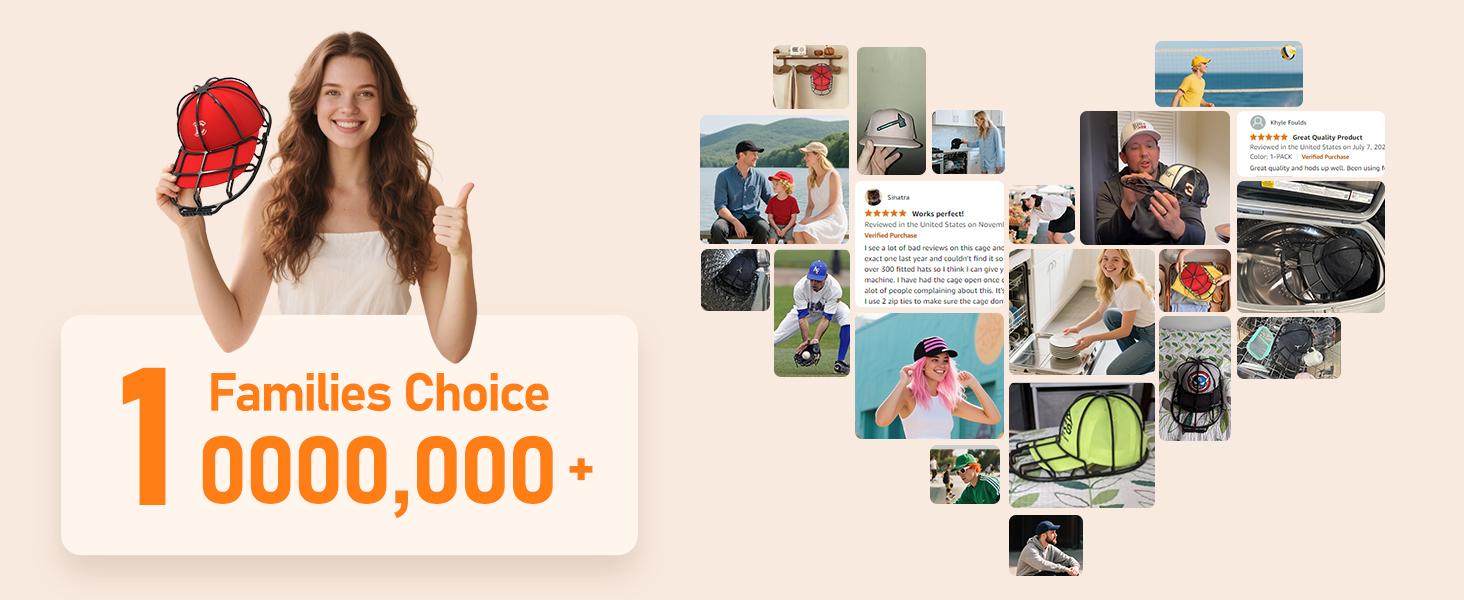 Hat Washer Cage 2-Pack - Baseball Cap Washing Machine & Dishwasher Safe Cleaner, Hat Cage for Washing Machine, Fits Adult/Kids Caps (Black)