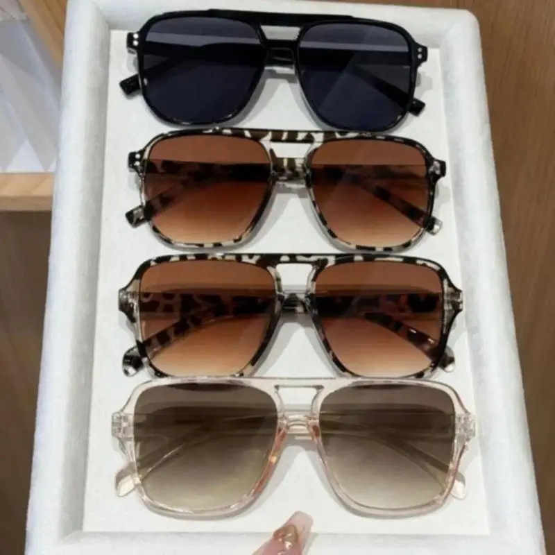 4 Pack Y2K Retro Square Aviator Polarized Sunglasses UV400 Anti Glare Lightweight Trendy Unisex Eyewear For Daily Outfits Driving Beach Travel Outdoor Activities