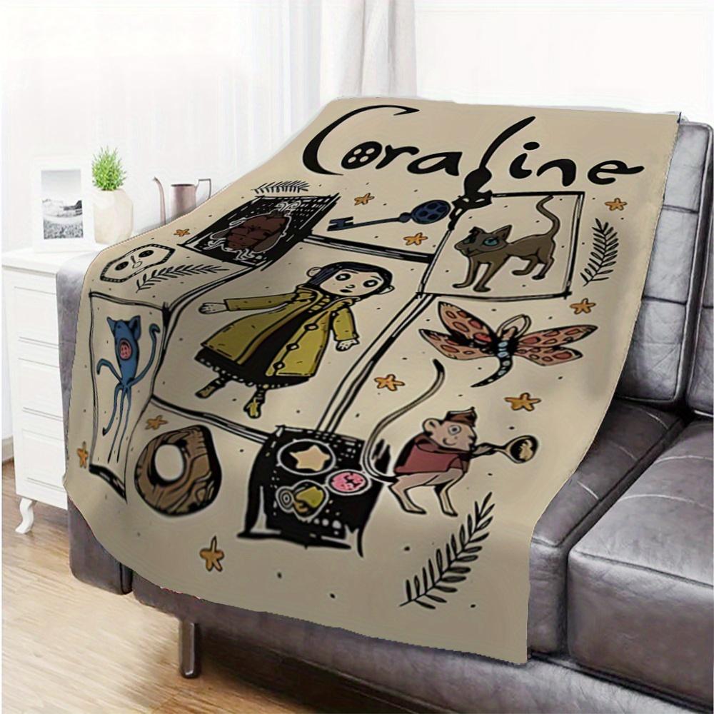 Cartoon Movie Animal Collage Flannel Plush Throw Blanket - Allover Print, All-Season Cozy Gothic Fleece, Cartoon Graphic Throw for Horror Movie Fans (Halloween, Birthdays Gifts), Flannel Plush Throws, Allover Print Blankets