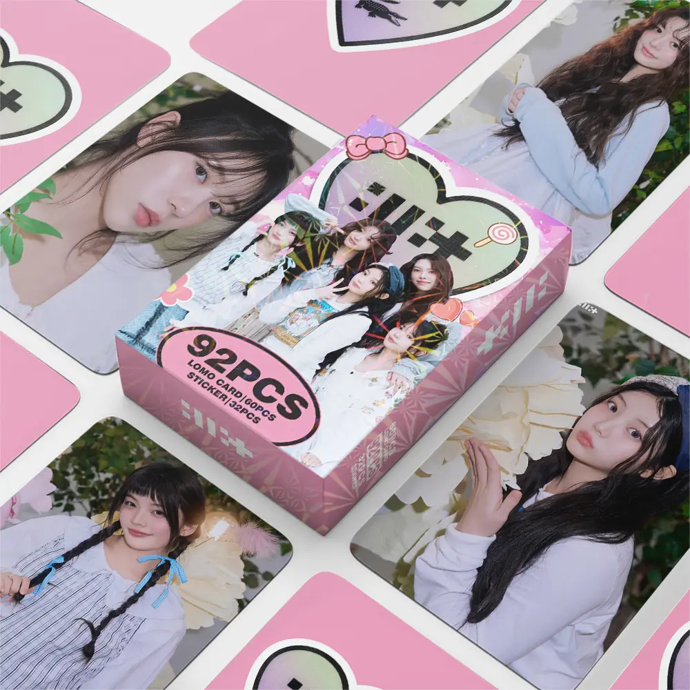 92Pcs ILLIT Merch, Illit Photocards, Fans Greeting Cards, Mini Stickers, Lomo Cards, Gift Cards fans merch goods Collectible Cards