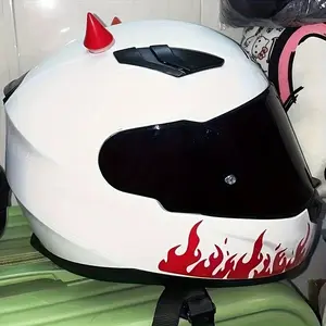 Motorcycle Helmet Flame Theme Vinyl Sticker Set (2 Sheets), Waterproof Scratch-Resistant PVC Decals, 3D Design, Easy to Apply, Perfect for Motorcycle and Car Decoration
