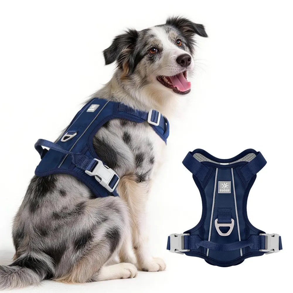 Reflective Dog Harness, Anti-Explosion, Non-Stick Hair, Soft and Breathable, Durable, Suitable for Daily Outdoor Hiking, 1 Piece Set
