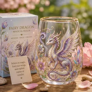 2026 New Creative Garden Glass Tea Cup, Fairy Dragon Design, Low-Temperature Kiln Flower, Perfect Birthday Gift, Unique Personality