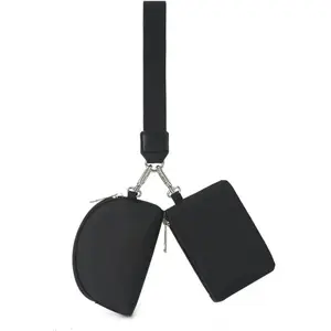 Keychain Wallet - Mini Zip Around Wristlet Wallets with Detachable Dual Pouch - Ideal Portable Coin Purse for Women and Men
