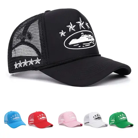 Y2K Style Five-Pointed Star Embroidered Sun Hat for Men Women, Adjustable Drawstring Outdoor Casual Protection for Travel Beach Spring Autumn Adjustable Outdoor Cap Embroidery Hat Adjustable Casual Hats