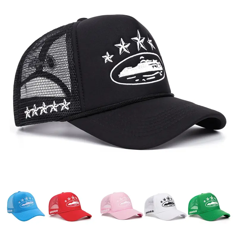 Y2K Style Five-Pointed Star Embroidered Sun Hat for Men Women, Adjustable Drawstring Outdoor Casual Protection for Travel Beach Spring Autumn Adjustable Outdoor Cap Embroidery Hat Adjustable Casual Hats